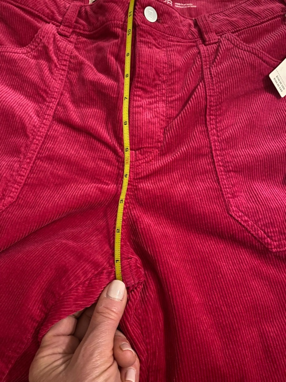 Pilcro Robbie Corduroy High-Rise Flare Jeans in Raspberry Size 28 NWT - Picture 8 of 9